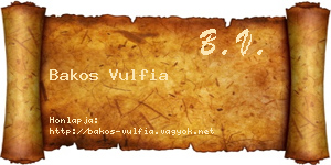 Bakos Vulfia névjegykártya
